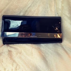 NWOT Calvin Klein Black Patent Leather Clutch